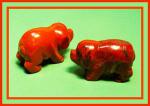 Stone Figurine Pig: Red Jasper, 3 for $24