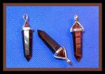 Pendants: Points Red Tiger'seye Double Terminated with Silver Plated Finding, 4 of them for $10