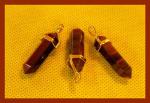 Pendants: Points Red Tiger'seye Double Terminated with Gold Plated Finding, 4 of them for $10