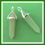 Pendants: Points Aventurine Double Terminated with Silver Plated Finding, 4 for $10
