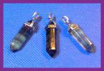 Pendants: Points Fluorite Double Terminated with Silver Plated Finding, 4 for $10