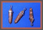 Pendants: Points Leopardskin Jasper Double Terminated with Silver Plated Finding, 4 of them for $10