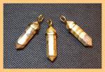 Pendants: Points Picture Jasper Double Terminated with Gold Plated Finding, 4 for $10