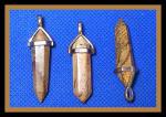 Pendants: Points Picture Jasper Double Terminated with Silver Plated Finding, 4 for $10