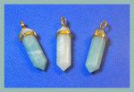 Pendants: Points Peking Onyx (Chinese Amazonite) Double Terminated with Gold Plated Finding, 4 for $10