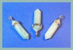 Pendants: Points Peking Onyx (Chinese Amazonite) Double Terminated with Silver Plated Finding, 4 for $10