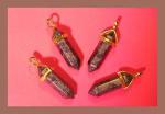 Pendants: Points Pyrite Double Terminated with Gold Plated Finding, 4 for $10