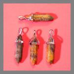 Pendants: Points Red Creek Jasper Double Terminated with Silver Plated Finding, 4 for $7.50