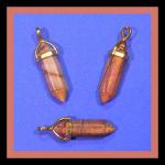 Pendants: Points Red Creek Jasper Double Terminated with Gold Plated Finding, 4 for $5