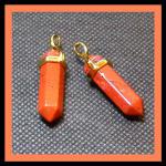 Pendants: Points Red Jasper Double Terminated with Gold Plated Finding, 4 of them for $10