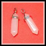 Pendants: Points Rose Quartz Double Terminated with Silver Plated Finding, 4 for $10