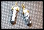 Pendants: Points Snowflake Obsidian Double Terminated with Gold Plated Finding, 4 of them for $10