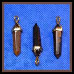 Pendants: Points Tiger'seye Double Terminated with Gold Plated Finding, 4 of them for $10
