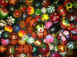 Bag of Painted Wooden Beads (100-120 beads), Indian