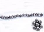 Pewter Beads: 5.5 inch Strand of Posies