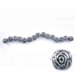 Pewter Beads: 5.5 inch Strand of Roses