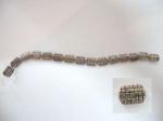Pewter Beads: 5.5 inch Strand of Patchwork Quilts