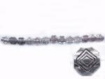 Pewter Beads: 5.5 inch Strand of Diamond Scoop Beads