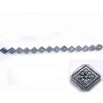 Pewter Beads: 5.5 inch Strand of Flowered Diamonds
