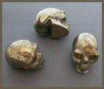 Stone Figurine Skulls: Pyrite, 3 for $27