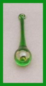Raindrops: 3 inch Green Glass, with a hole for hanging, 3 for $3