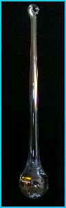 Raindrops: 5 1/2 Inch Clear Glass with AB coating, with a hole for hanging,  4 for $6