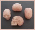 Stone Figurine Skulls: Rosequartz, 3 for $27