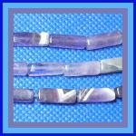 Rectangles: 4 x 13mm Amethyst (Usually light) 15 - 16 inches