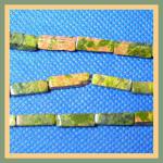 Rectangles: 4 x 13mm Unakite 15 - 16 inches