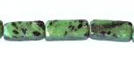 Rectangles: 7 x 18mm Ruby Zoisite 15 - 16 inches