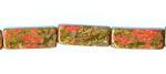 Rectangles: 7 x 18mm Unakite 15 - 16 inches