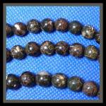 Rounds: Salamander Jasper  8mm by the Strand 15 - 16 inches