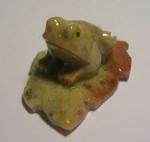 Soapstone Animal Carving: Small Frog on a Leaf - sold as 10 pieces