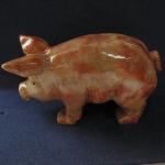 Soapstone Animal Carving: Large Pig