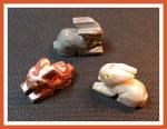 Soapstone Animal Carving: Small Rabbit, Bunny, Hare, Leporidae, Conejo, Peter Cottontail - sold as 10 pieces