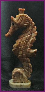 Soapstone Animal Carving: Medium Seahorse