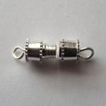 Base Metal Findings: Clasps: Silver Colored Barrel Clasp, 100 clasps
