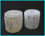 Tea Lights: Selenite.  Round. About 3 by 3 inches Candle Holder / Tea Light