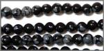 Rounds: Snowflake Obsidian (Volcanic Glass)  4mm Strands 15 - 16 inches