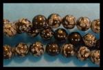 Rounds: Snowflake Obsidian (Volcanic Glass)  8mm by the Strand 15 - 16 inches