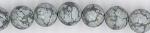Rounds: Frosted Snowflake Obsidian (Volcanic Glass)  8mm Strands 15 - 16 inches