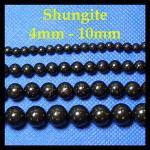Rounds: Shungite  6mm  Strands 15 - 16 inches