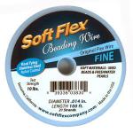 Wire: Softflex .014 100 feet of beading wire (spool) pearl size, Original Satin Silver