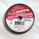 Wire: Softtouch Black .010  30 foot beading wire, thin, for light beads