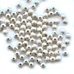 Base Metal Beads: Stardust Silver Plated Rounds 3mm, 100