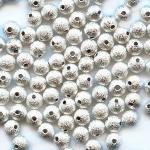 Base Metal Beads: Stardust Silver Plated Rounds 6mm, 100 beads