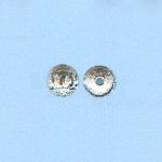 Base Metal Beads: Stardust Silver Plated Rounds Fancy 8mm, 100 beads