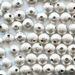 Base Metal Beads: Stardust Silver Plated Rounds 8mm, 100 beads