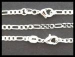 Chain: Silver Plated Figaro 30 inches, 10 chains