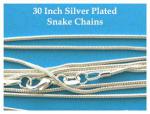 Chain: Silver Plated 30 Inch Snake, 10 chains